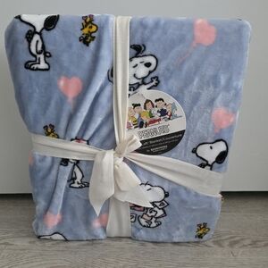 NWT Peanuts Snoopy Valentine's Day Hearts Queen Size Blanket